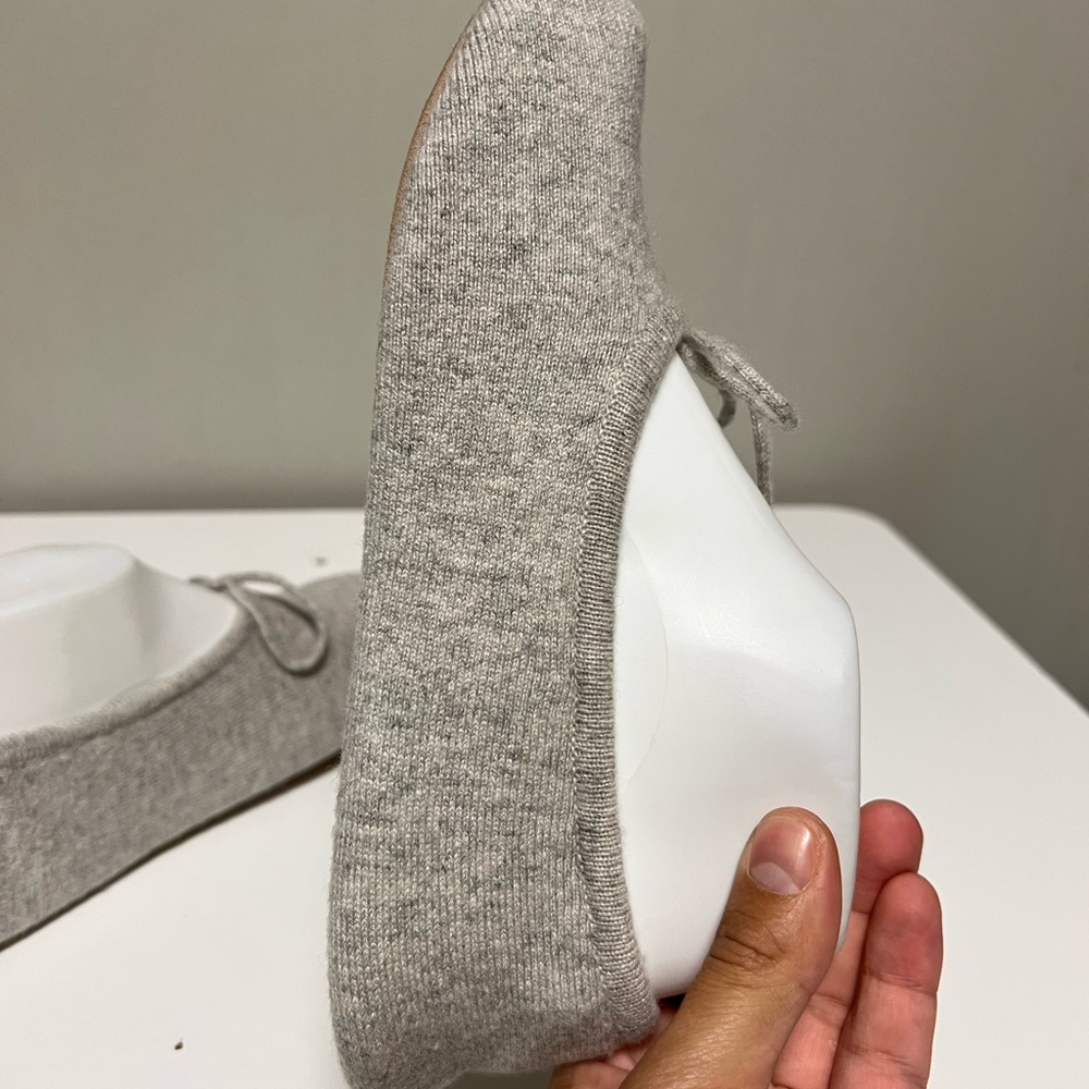 N. PEAL 100% Cashmere Women’s Slippers Fumo Gray EU 39-40 US 9-9.5 - Picture 7 of 10